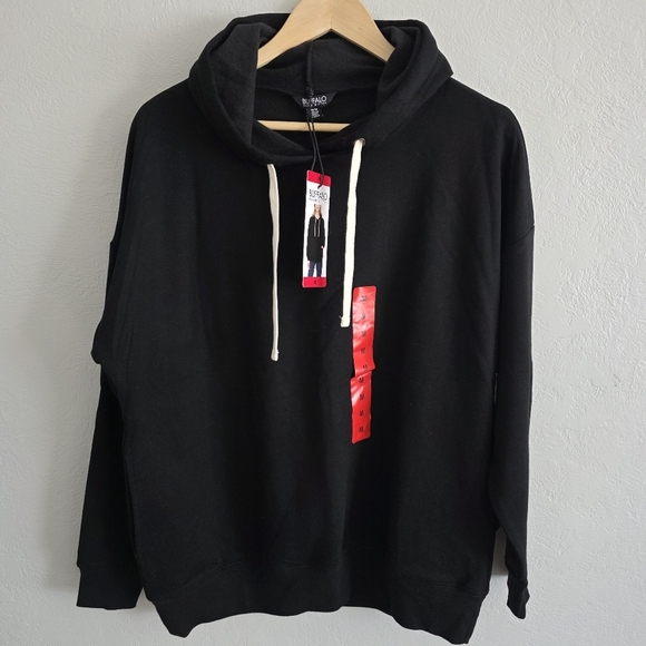 Buffalo Womens David Bitton Super Soft Hoodie Side Pockets Black Size M - NEW - Picture 1 of 8